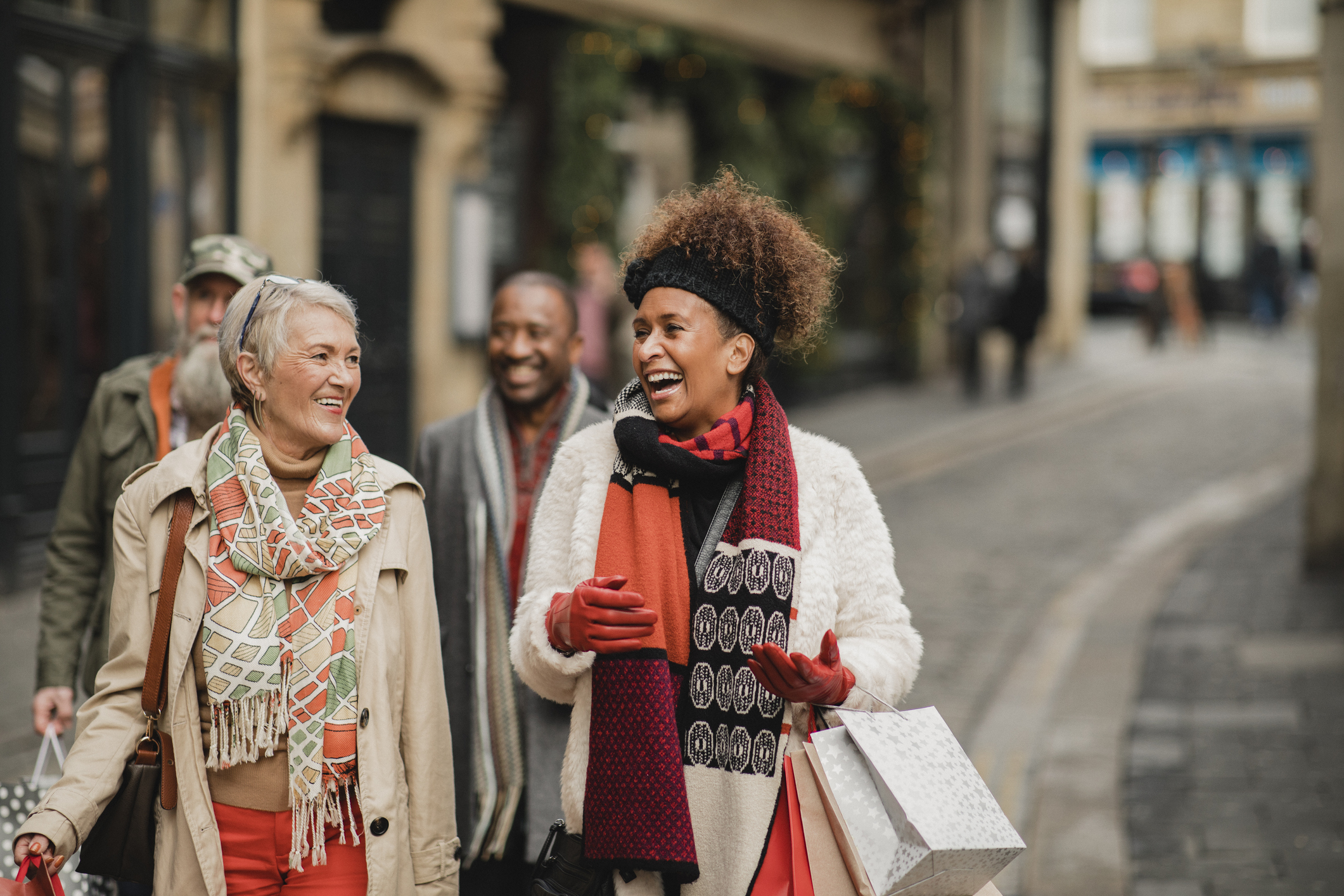 Group of friends shopping